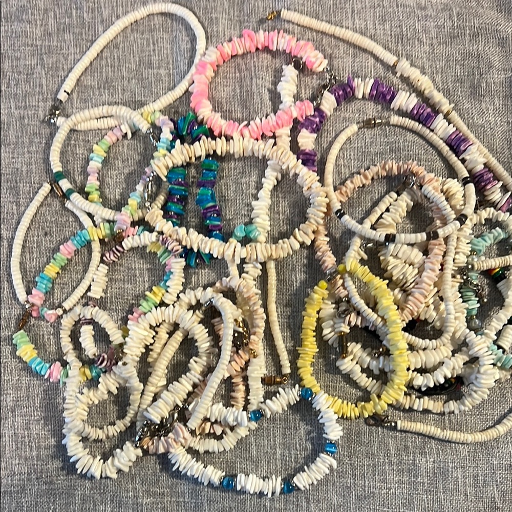 Shell chip bracelet and anklet mix lot